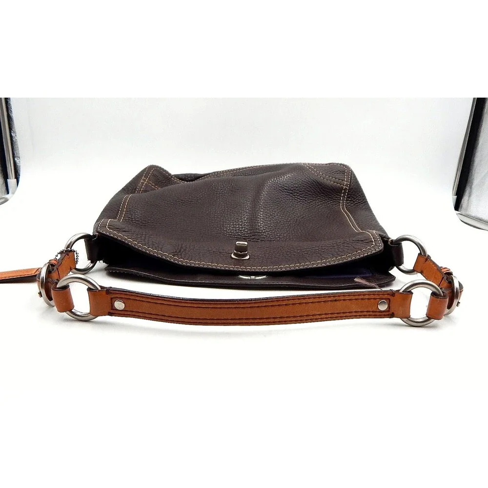 Coach Handbag Chelsea Brown Pebbled Leather Hobo D0872-F12338 Turnkey Lock